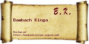 Bambach Kinga névjegykártya